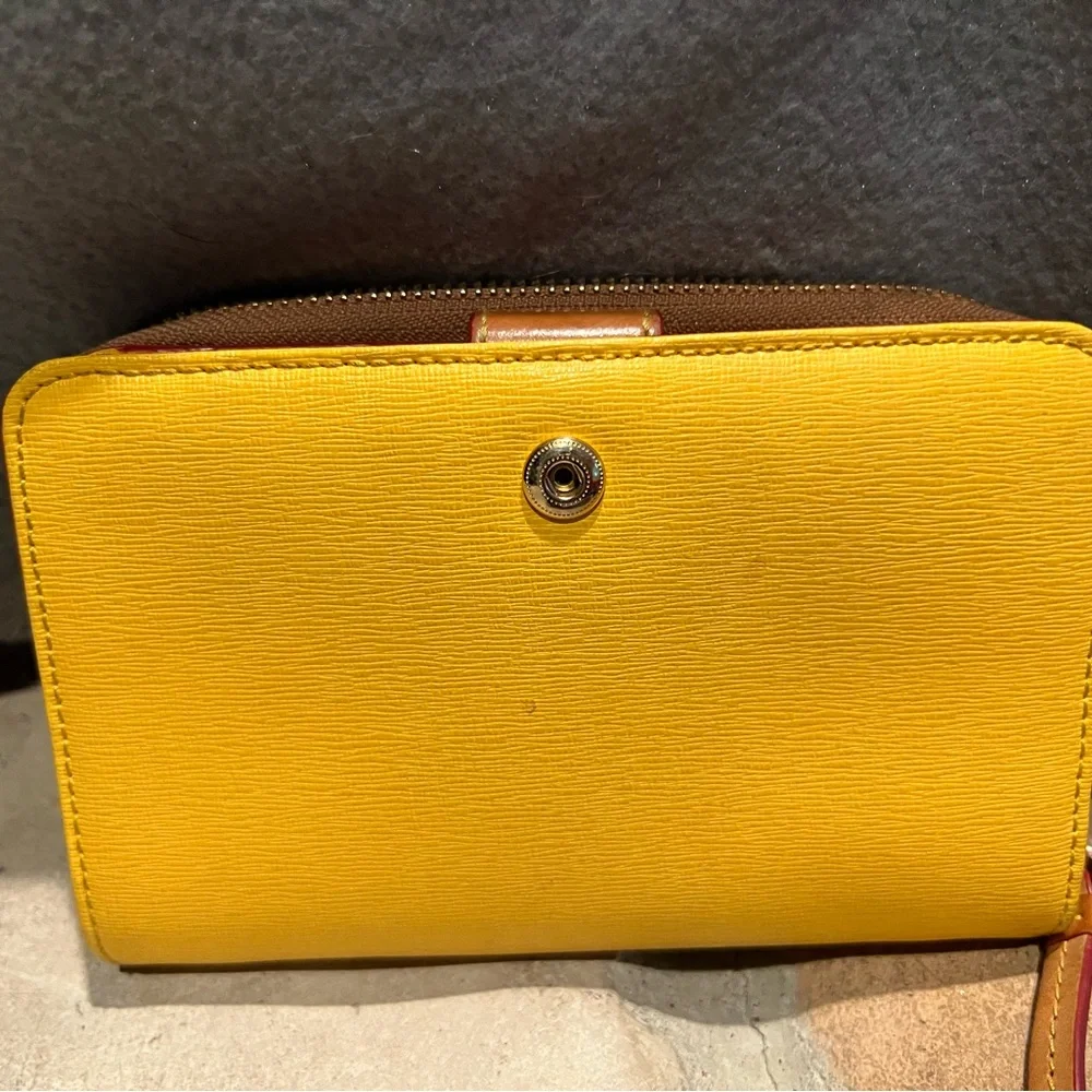 Dooney & Bourke Yellow and Brown Wallet - Picture 2 of 5